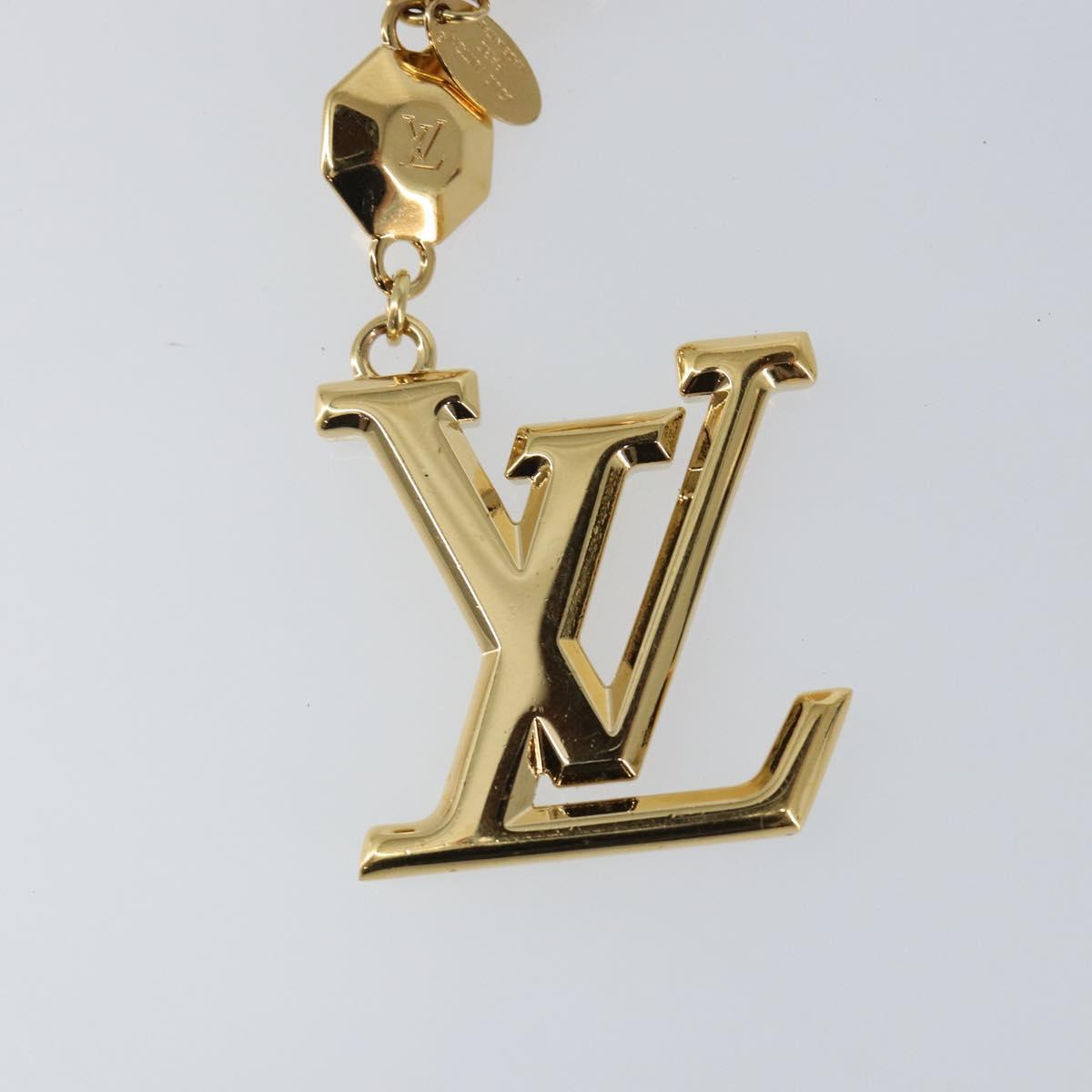 LOUIS VUITTON Porte Cles LV Fan Set Logo Charm metal Gold M65216 LV Auth 143231