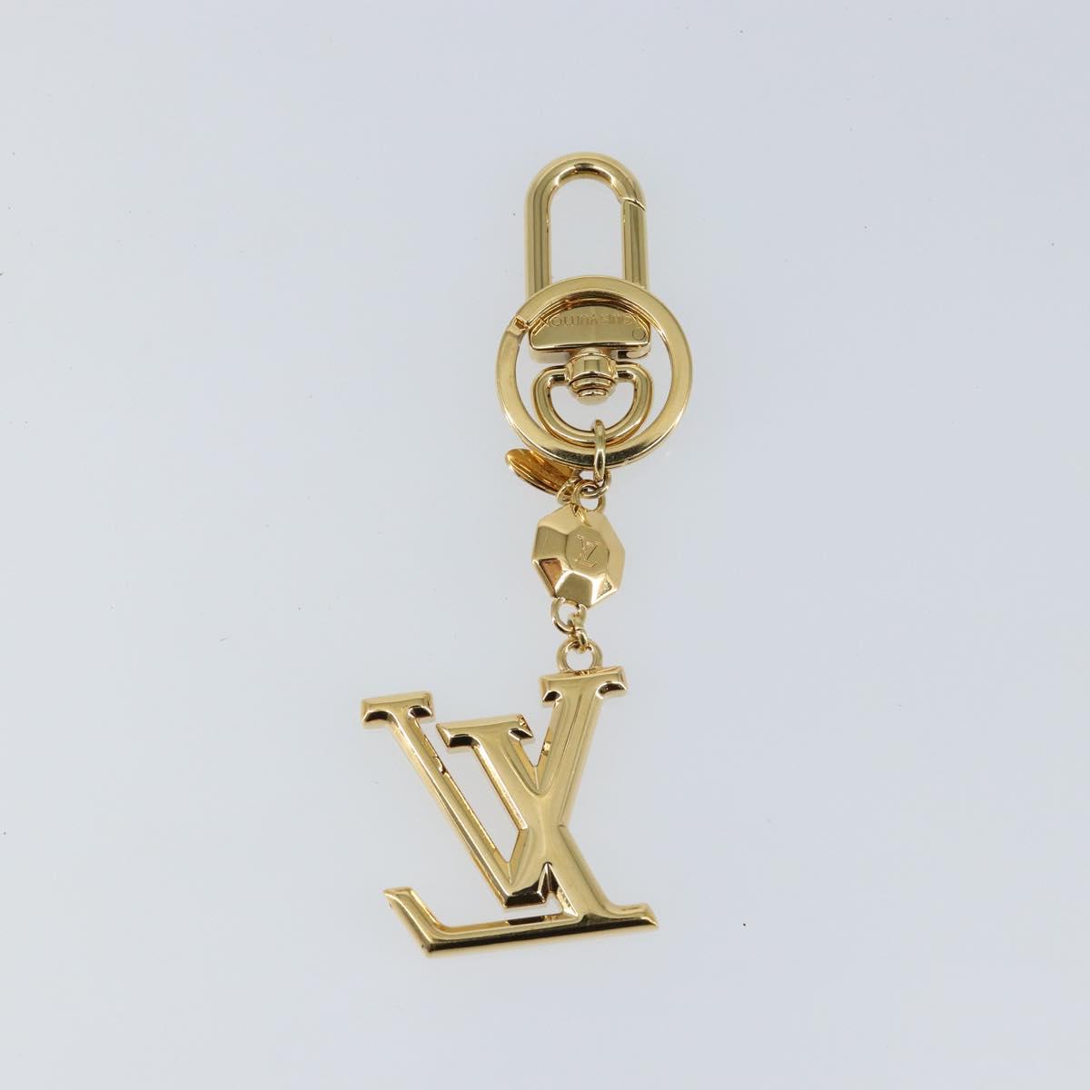 LOUIS VUITTON Porte Cles LV Fan Set Logo Charm metal Gold M65216 LV Auth 143231