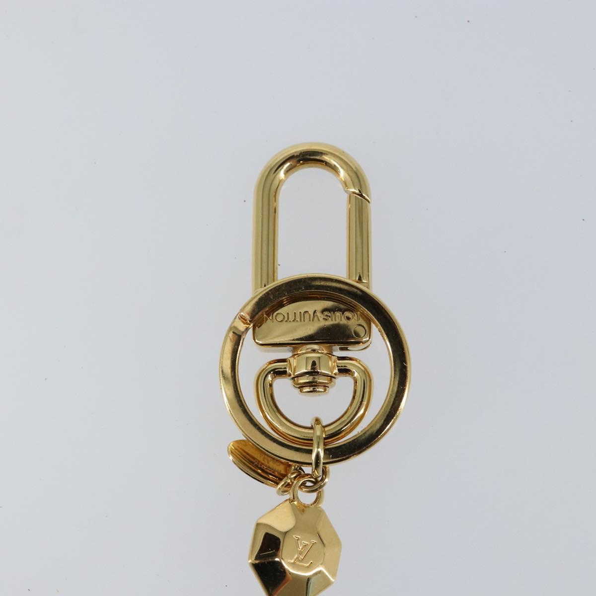 LOUIS VUITTON Porte Cles LV Fan Set Logo Charm metal Gold M65216 LV Auth 143231