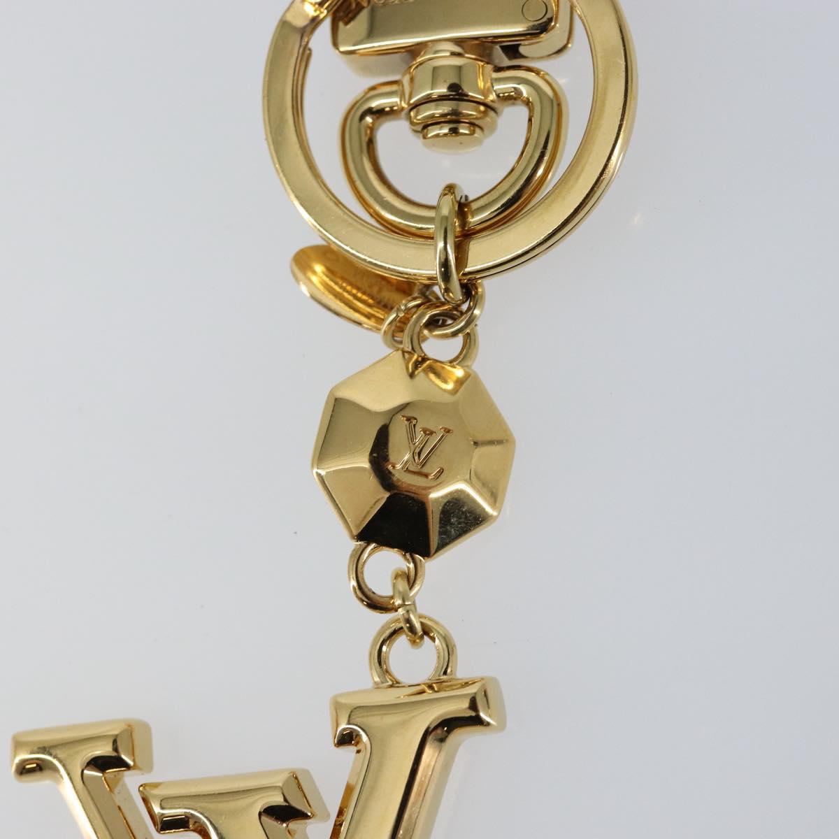 LOUIS VUITTON Porte Cles LV Fan Set Logo Charm metal Gold M65216 LV Auth 143231