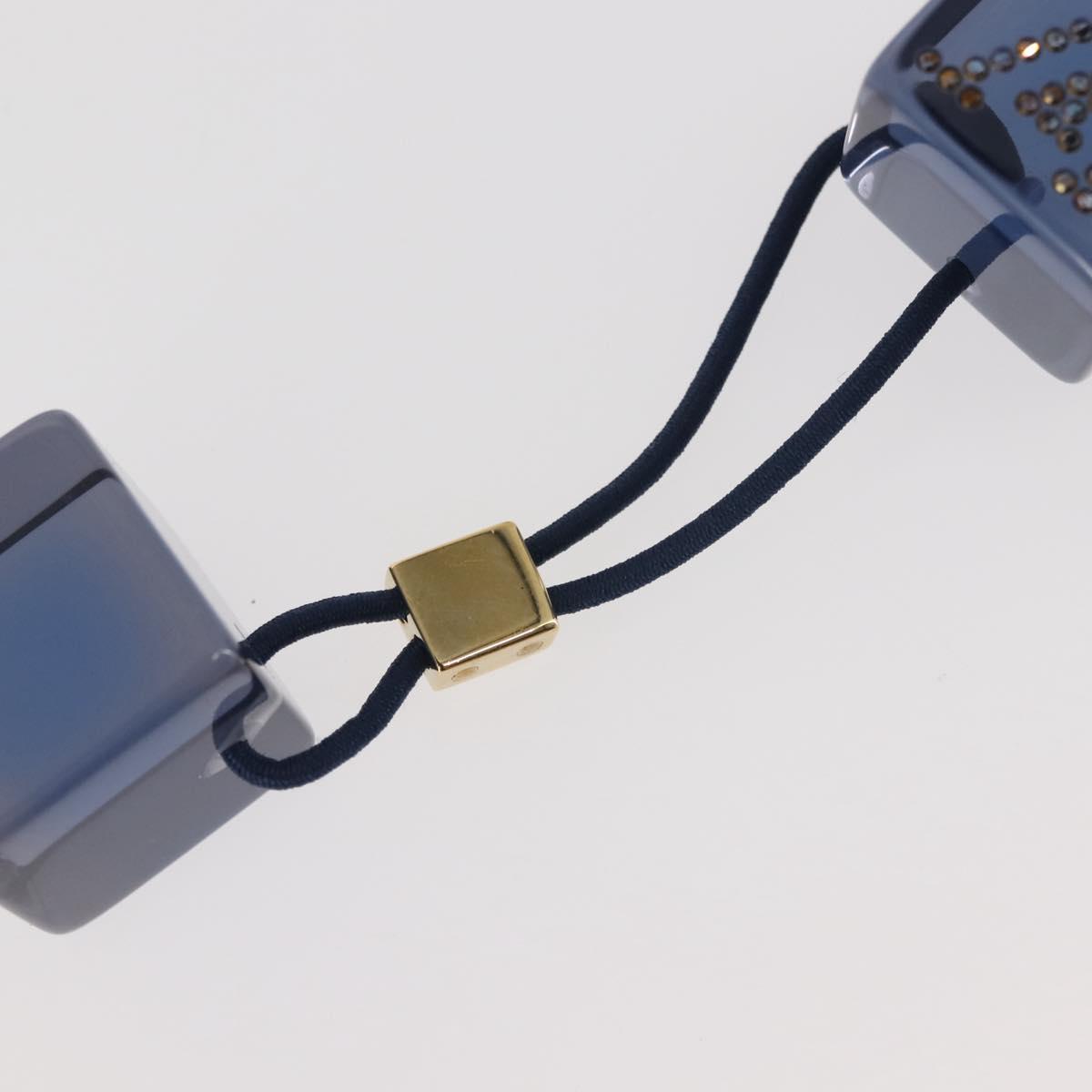 LOUIS VUITTON Hair Tie plastic Blue LV Auth 143232
