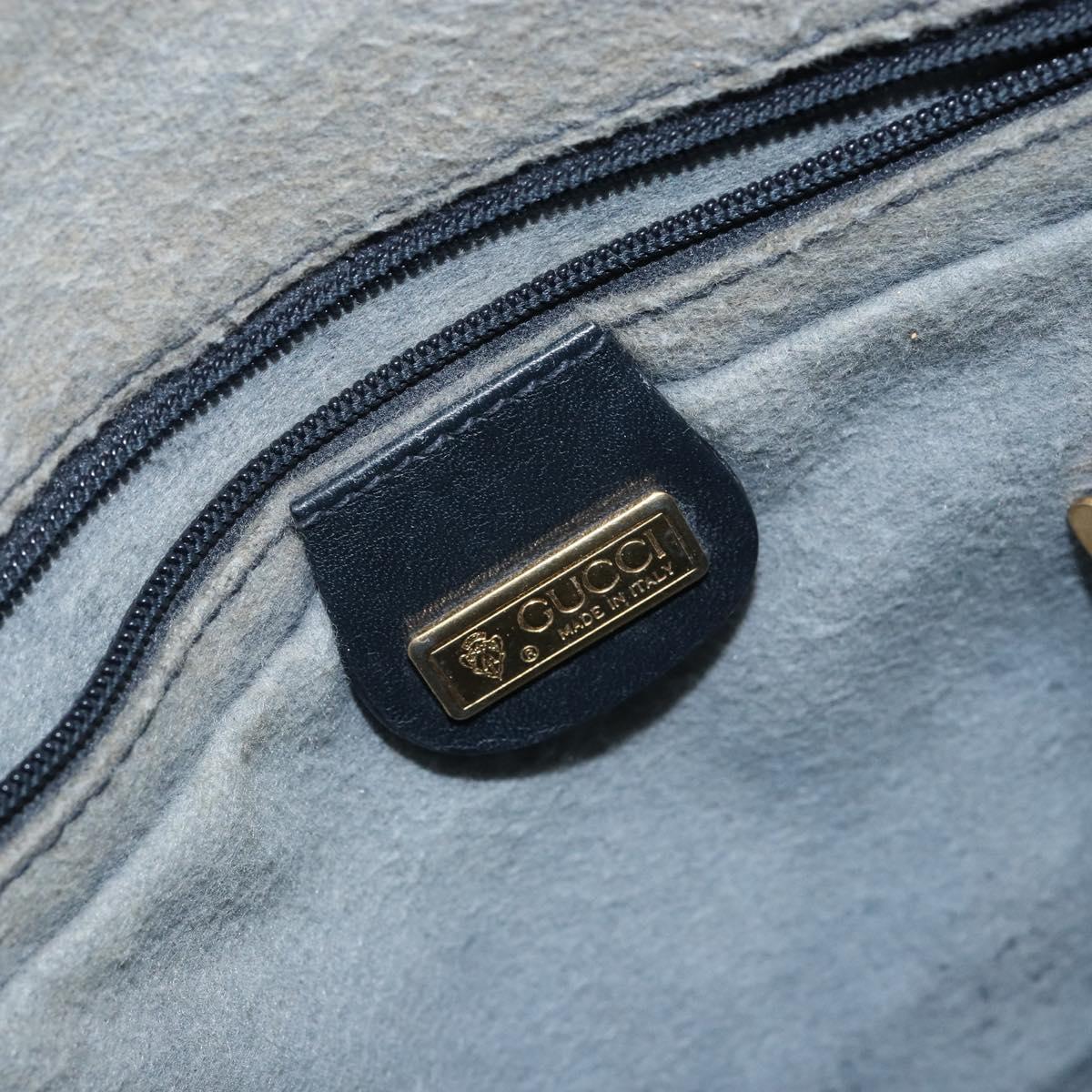 GUCCI Micro GG Supreme Shoulder Bag PVC Navy Gold 001 115 0918 Auth 143245