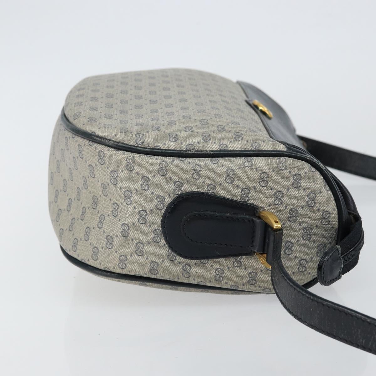 GUCCI Micro GG Supreme Shoulder Bag PVC Navy Gold 001 115 0918 Auth 143245
