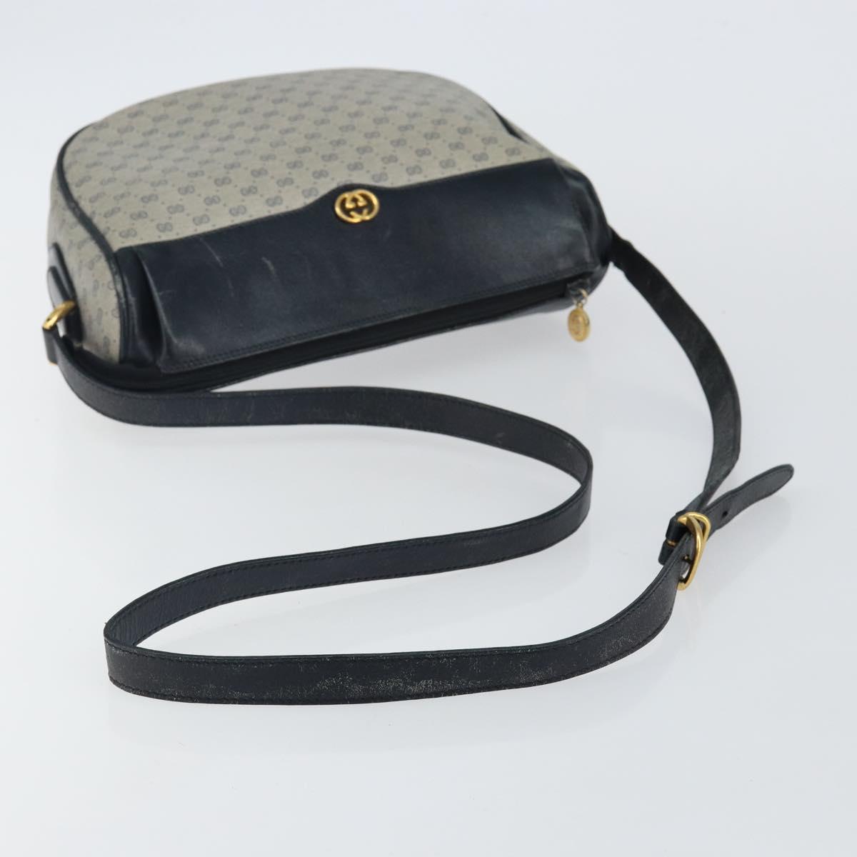 GUCCI Micro GG Supreme Shoulder Bag PVC Navy Gold 001 115 0918 Auth 143245