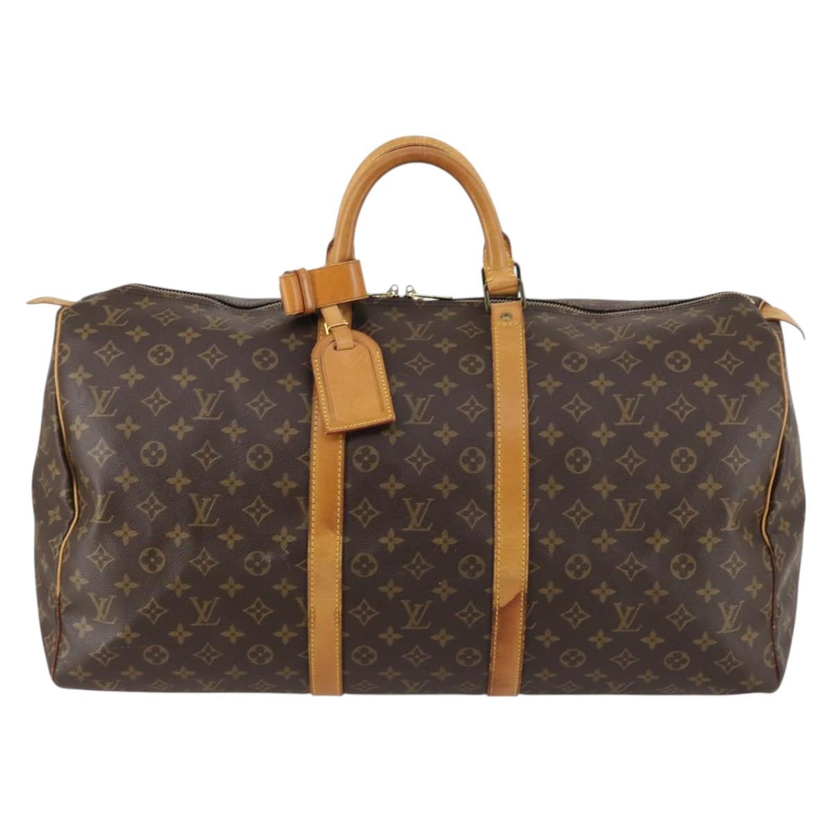LOUIS VUITTON Monogram Keepall 55 Boston Bag M41424 LV Auth 143247