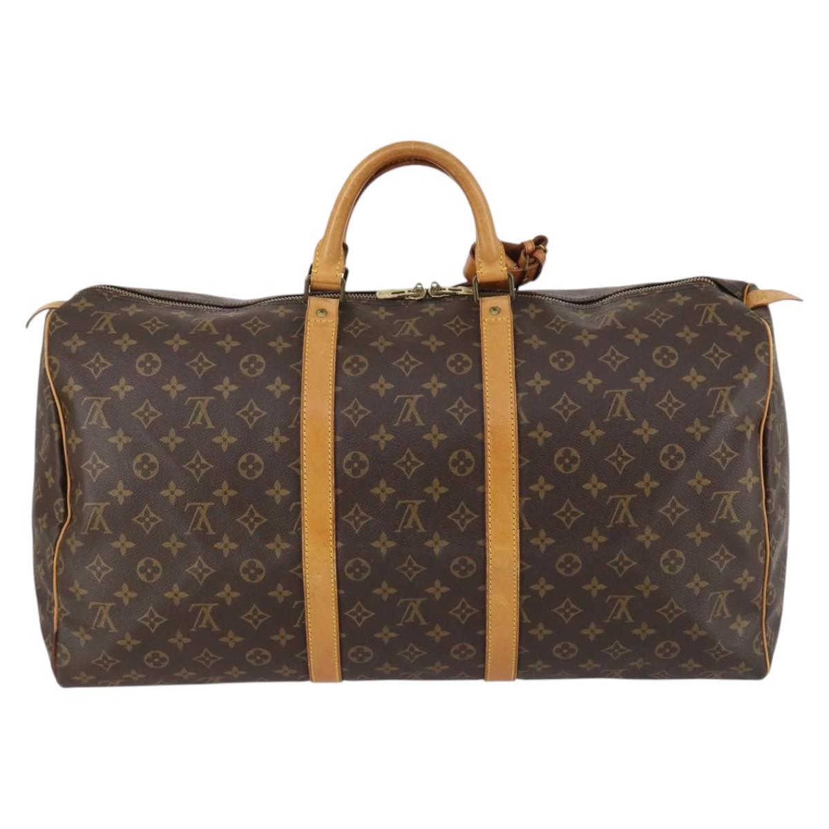 LOUIS VUITTON Monogram Keepall 55 Boston Bag M41424 LV Auth 143247