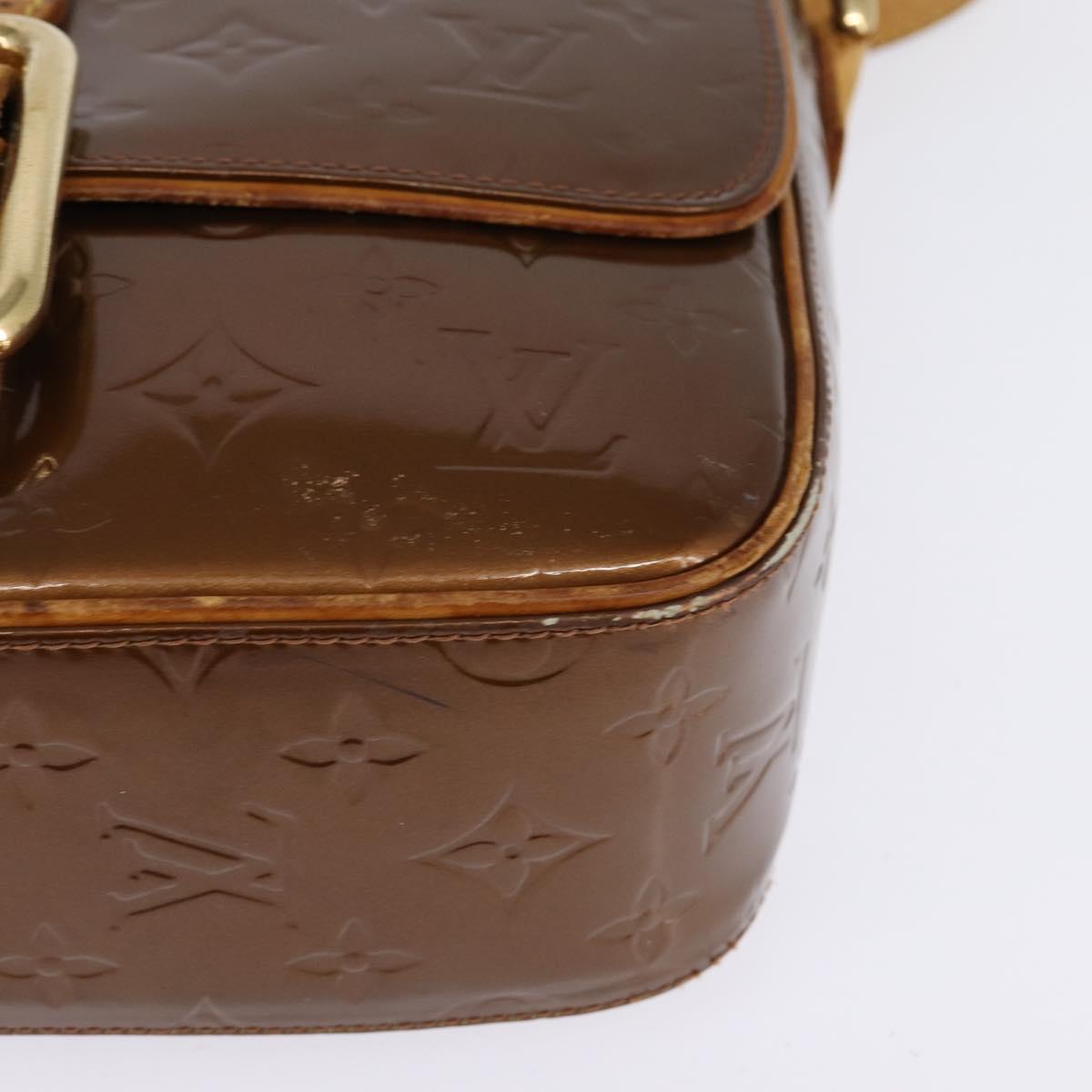 LOUIS VUITTON Monogram Vernis Christie GM Shoulder Bag Bronze M91107 Auth 143251