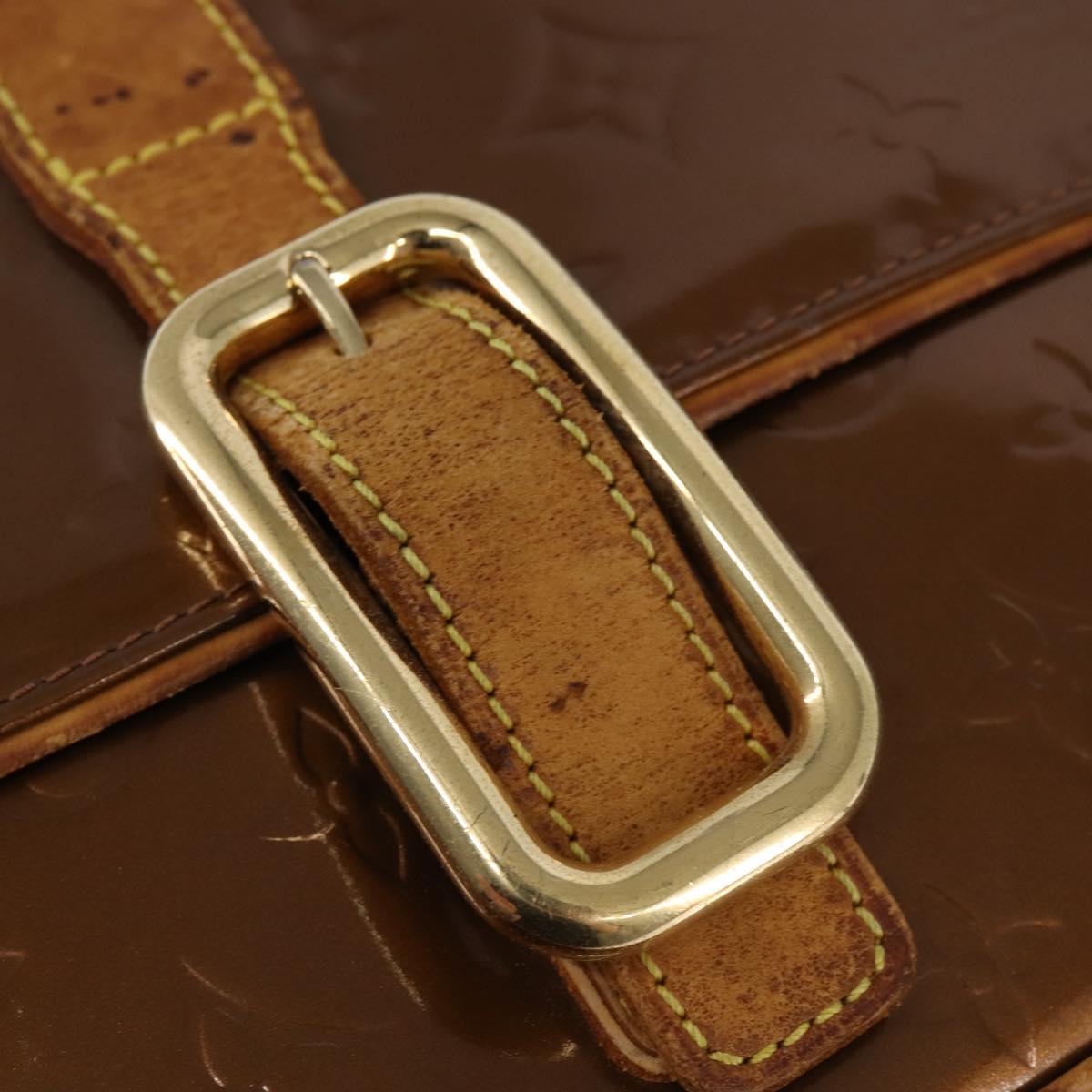 LOUIS VUITTON Monogram Vernis Christie GM Shoulder Bag Bronze M91107 Auth 143251