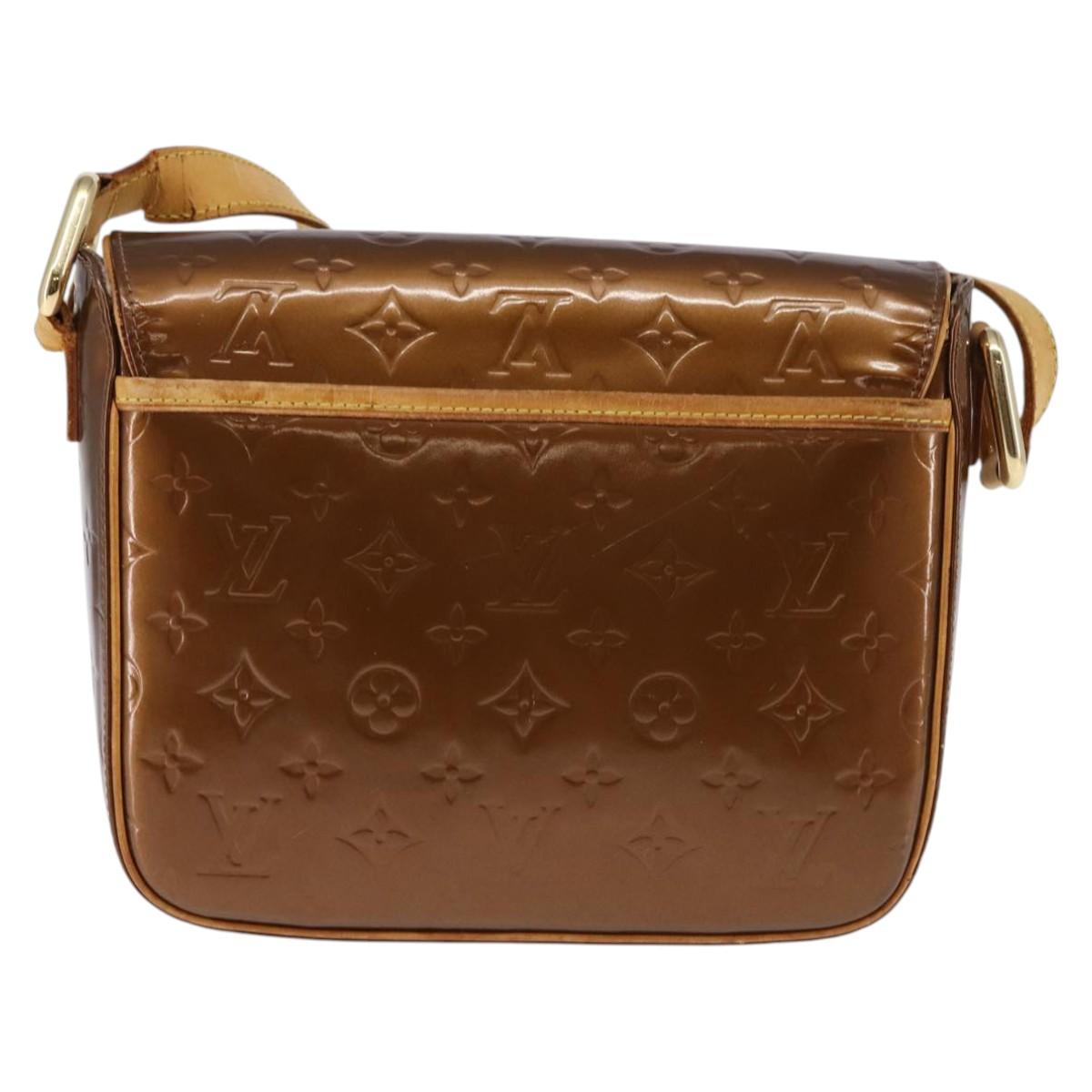 LOUIS VUITTON Monogram Vernis Christie GM Shoulder Bag Bronze M91107 Auth 143251