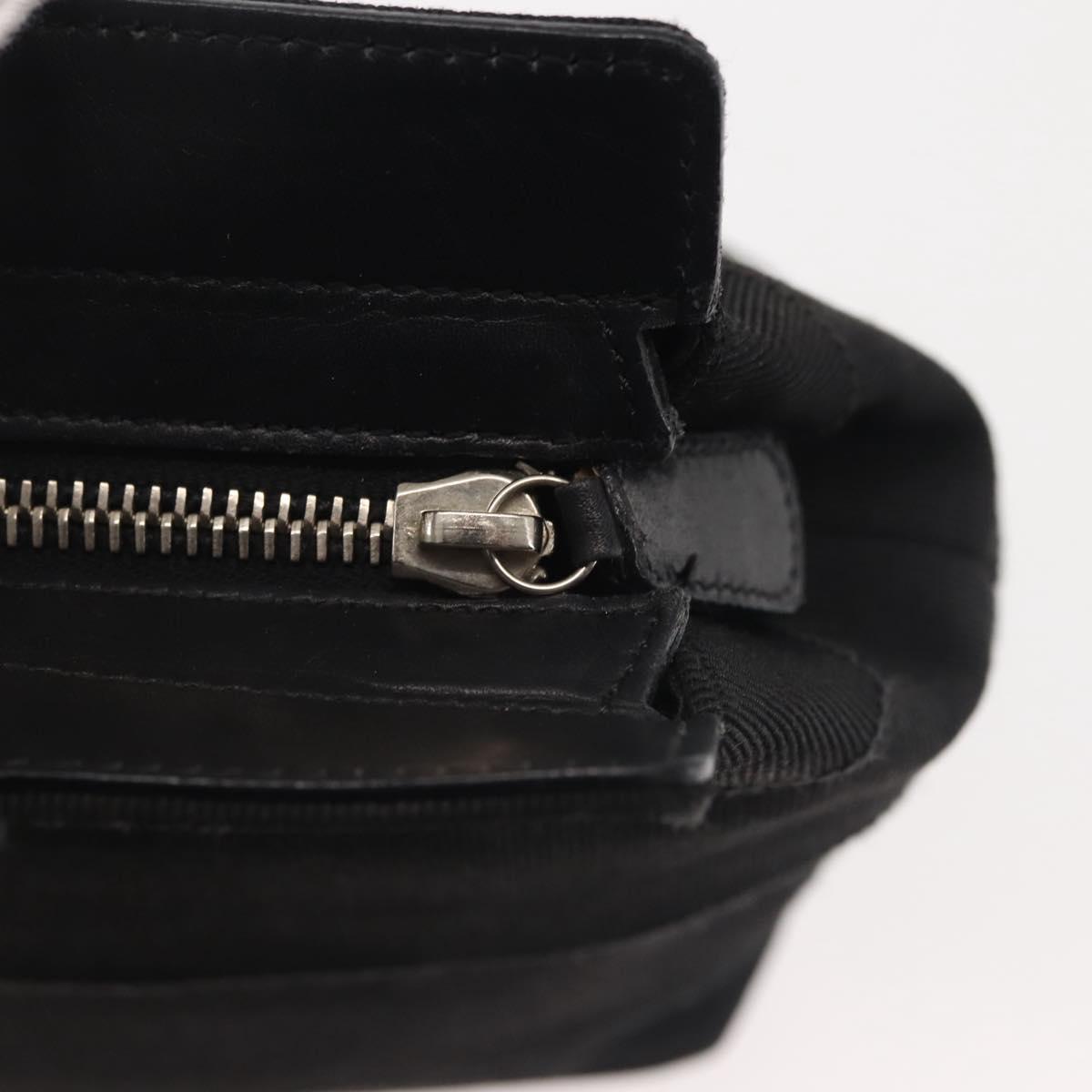 Salvatore Ferragamo Vala Hand Bag Canvas Black Silver Auth 143256