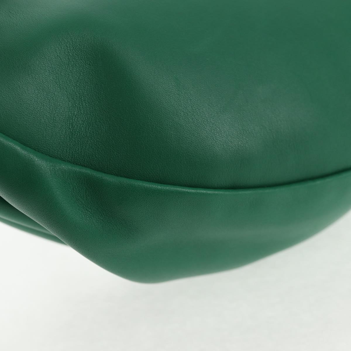 BOTTEGA VENETA The Chain Pouch Leather Green Silver Auth 143261M