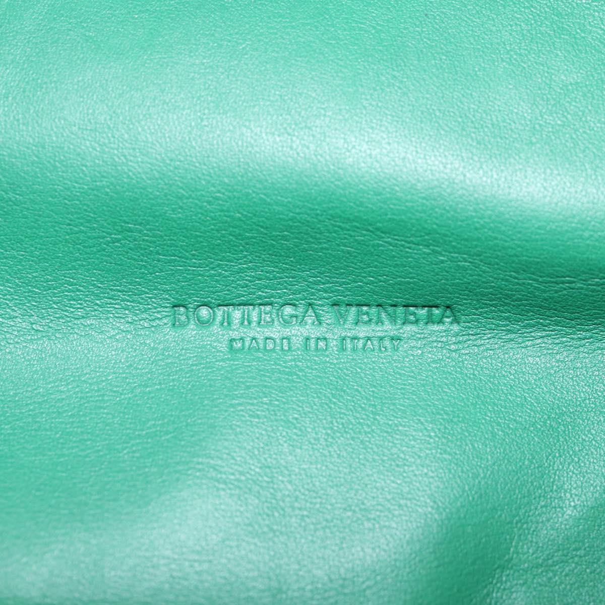 BOTTEGA VENETA The Chain Pouch Leather Green Silver Auth 143261M