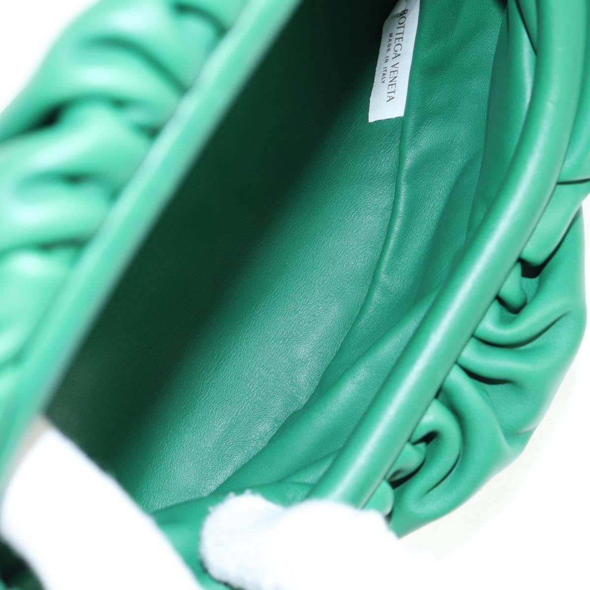 BOTTEGA VENETA The Chain Pouch Leather Green Silver Auth 143261M