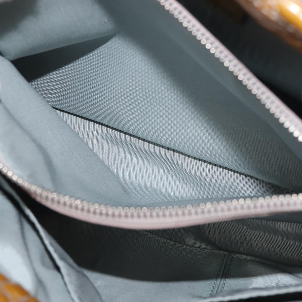 Christian Dior Canage Hand Bag Enamel Yellow Silver Auth 143263