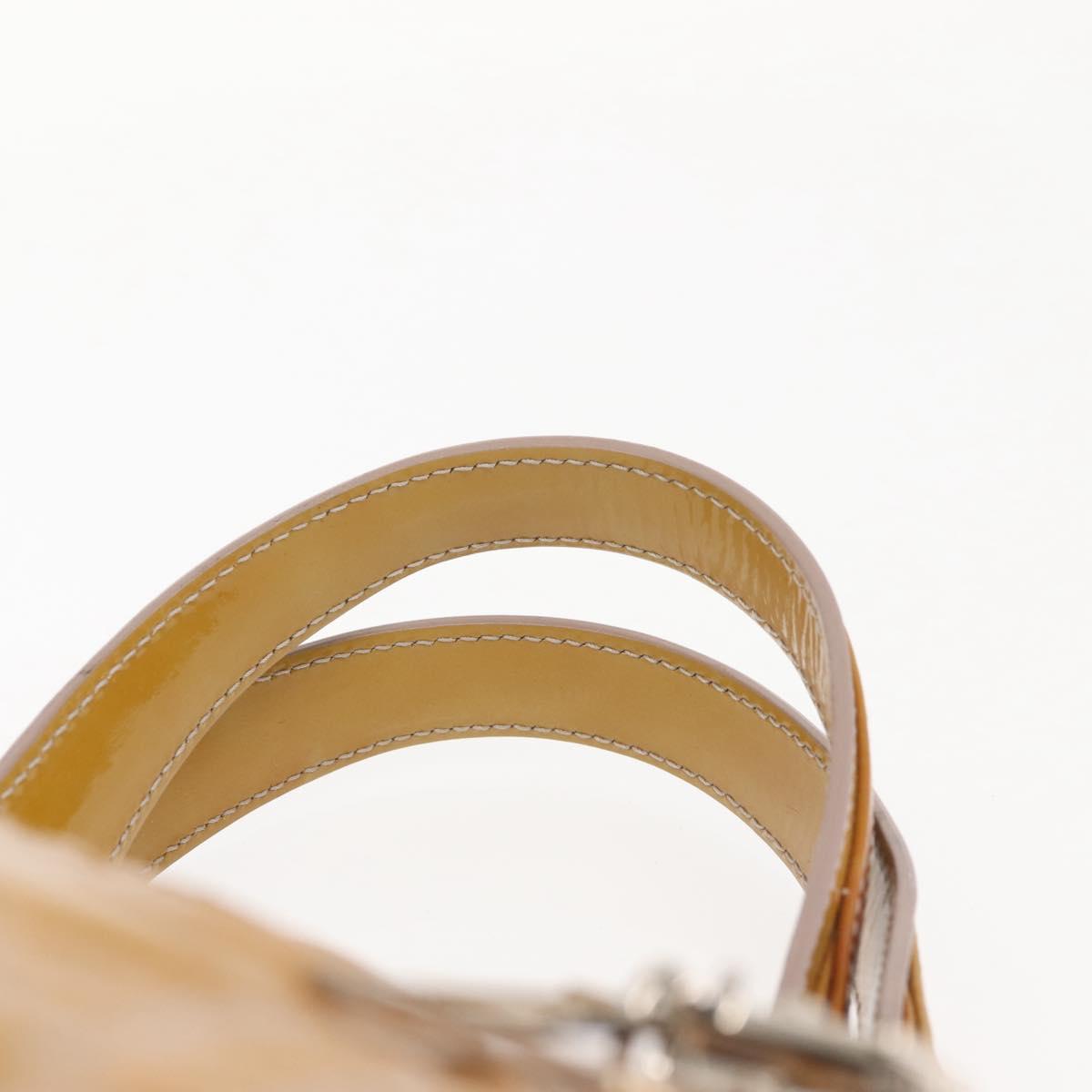 Christian Dior Canage Hand Bag Enamel Yellow Silver Auth 143263