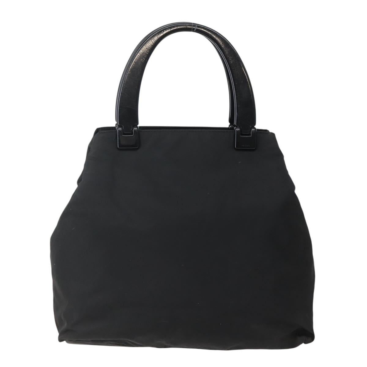 PRADA Hand Bag Nylon Black Silver Auth 143271