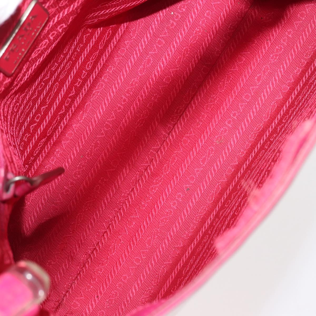 PRADA Shoulder Bag Leather Pink Clear Auth 143274