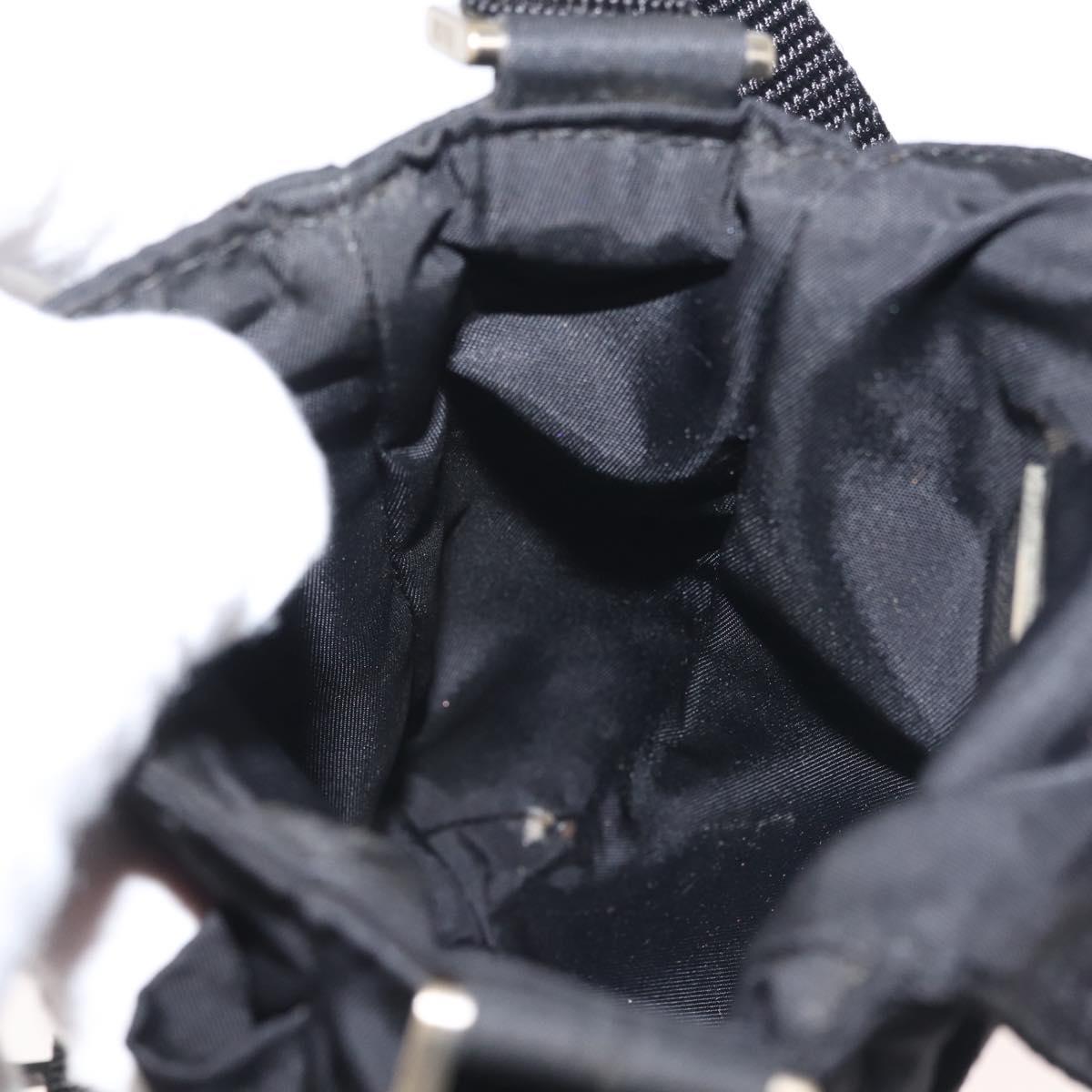 PRADA Shoulder Bag Nylon Black Silver Auth 143276