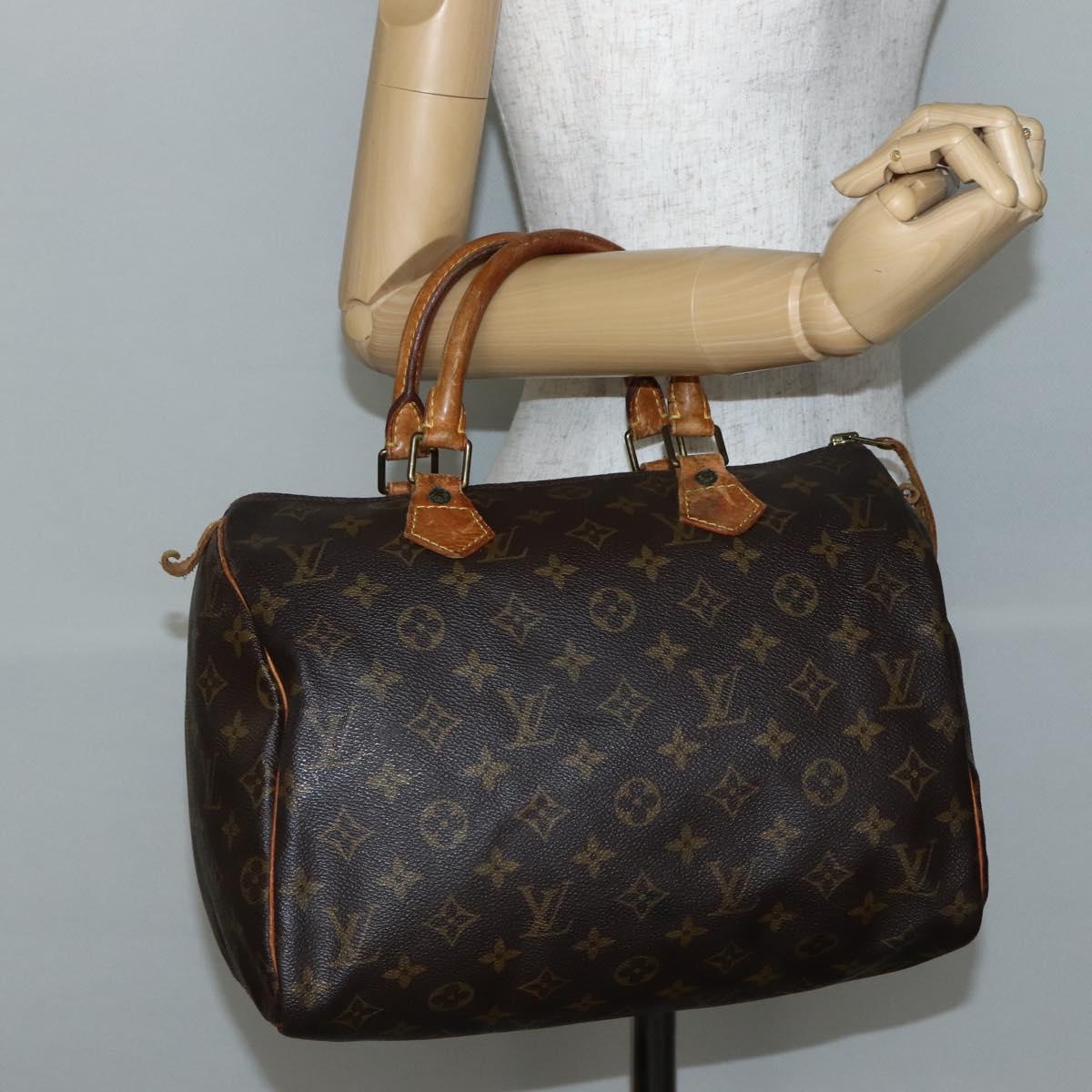 LOUIS VUITTON Monogram Speedy 30 Hand Bag M41526 LV Auth 143280