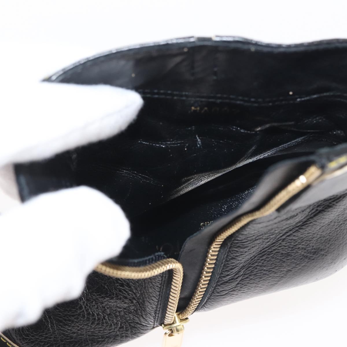 LOUIS VUITTON Short Boots Suhari Leather 34 1/2 Black Gold LV Auth 143282