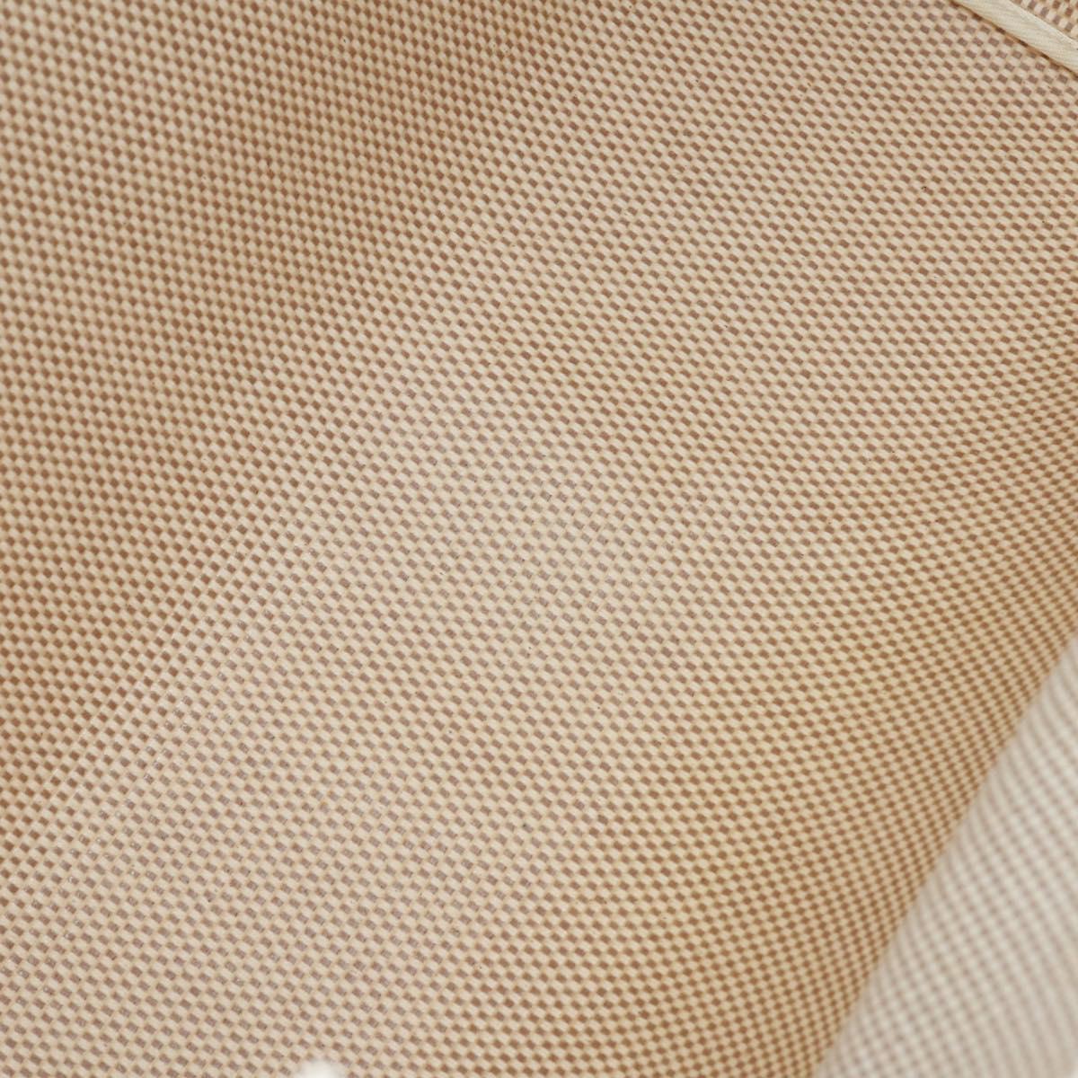 HERMES Her Bag Cabus GM Tote Bag Canvas Leather Beige Auth 143299