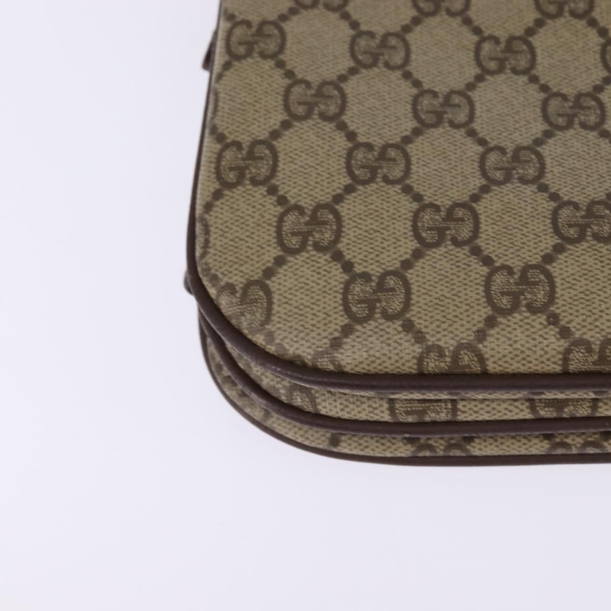 GUCCI GG Supreme Web Sherry Line Bag PVC Beige Gold 001 113 6862 Auth 143301