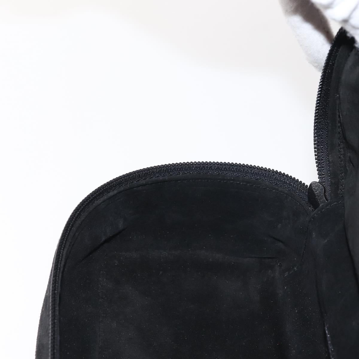 GUCCI Vanity Pouch Suede Black Gold 032 1705 0141 Auth 143303