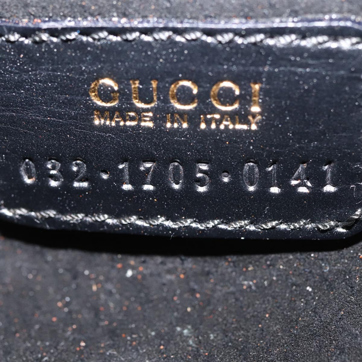 GUCCI Vanity Pouch Suede Black Gold 032 1705 0141 Auth 143303