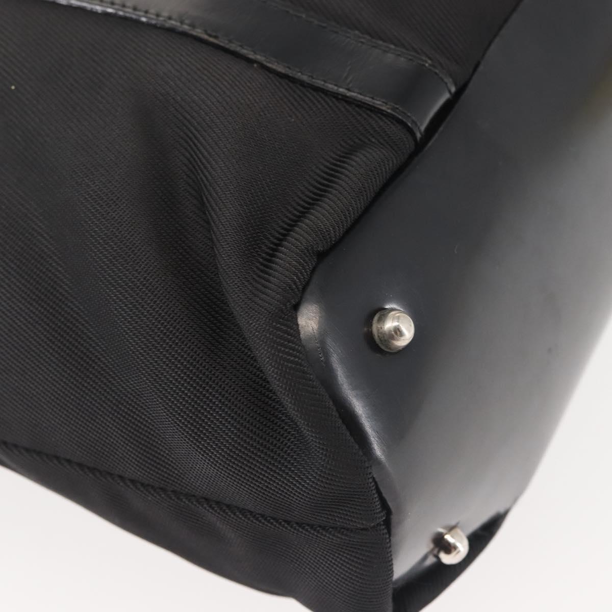 GUCCI Bamboo Hand Bag Nylon Black Silver 000 1998 0508 Auth 143305