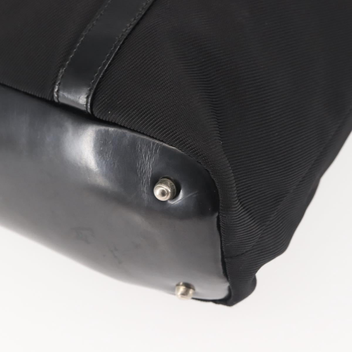 GUCCI Bamboo Hand Bag Nylon Black Silver 000 1998 0508 Auth 143305