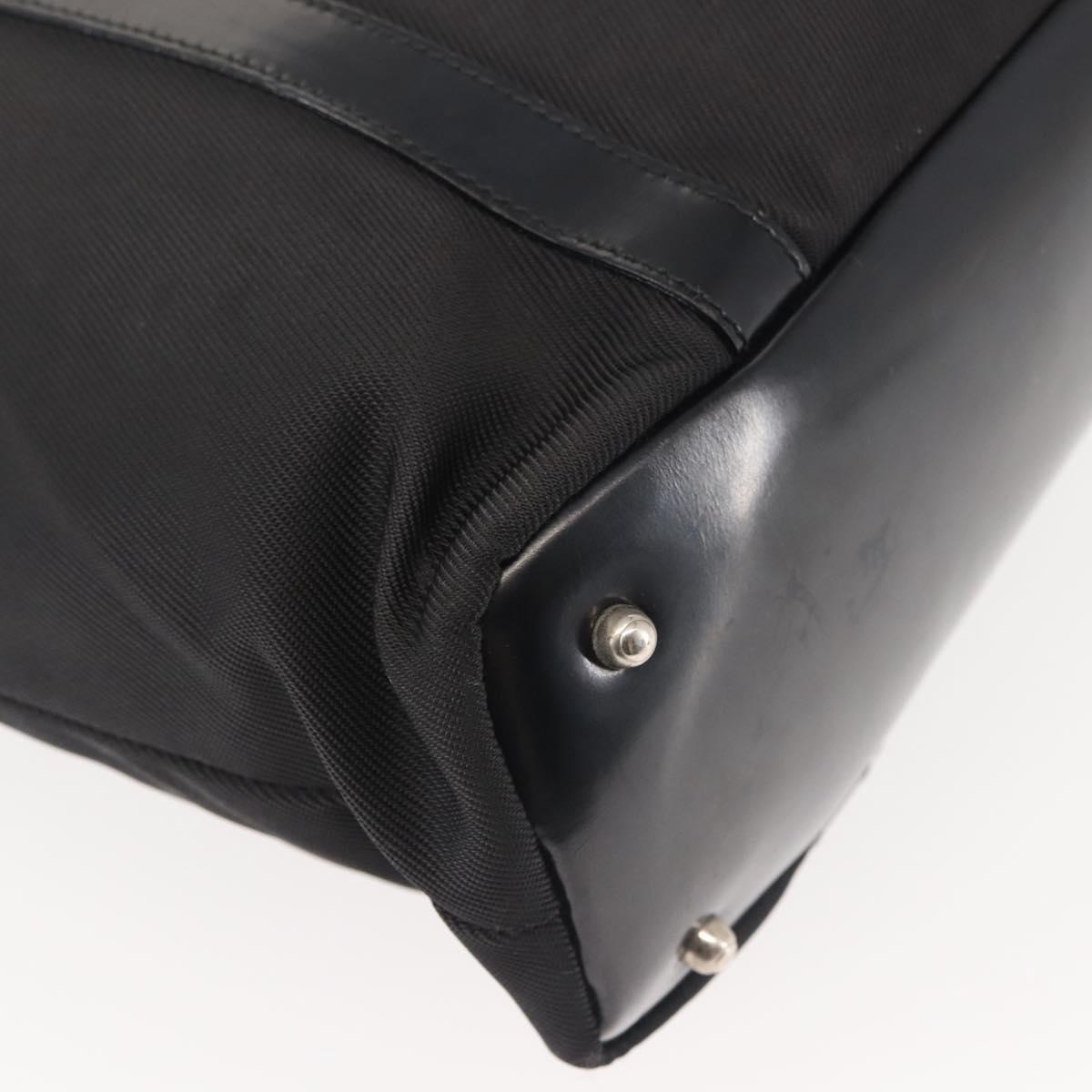 GUCCI Bamboo Hand Bag Nylon Black Silver 000 1998 0508 Auth 143305