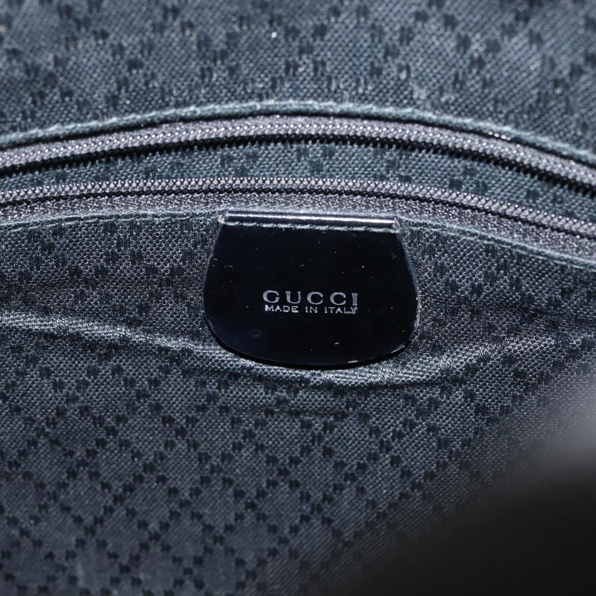 GUCCI Bamboo Hand Bag Nylon Black Silver 000 1998 0508 Auth 143305