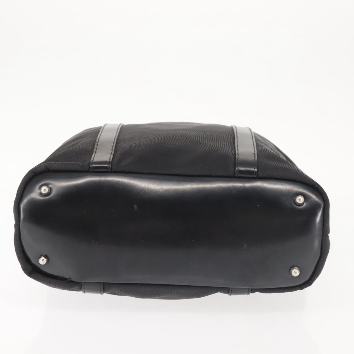 GUCCI Bamboo Hand Bag Nylon Black Silver 000 1998 0508 Auth 143305