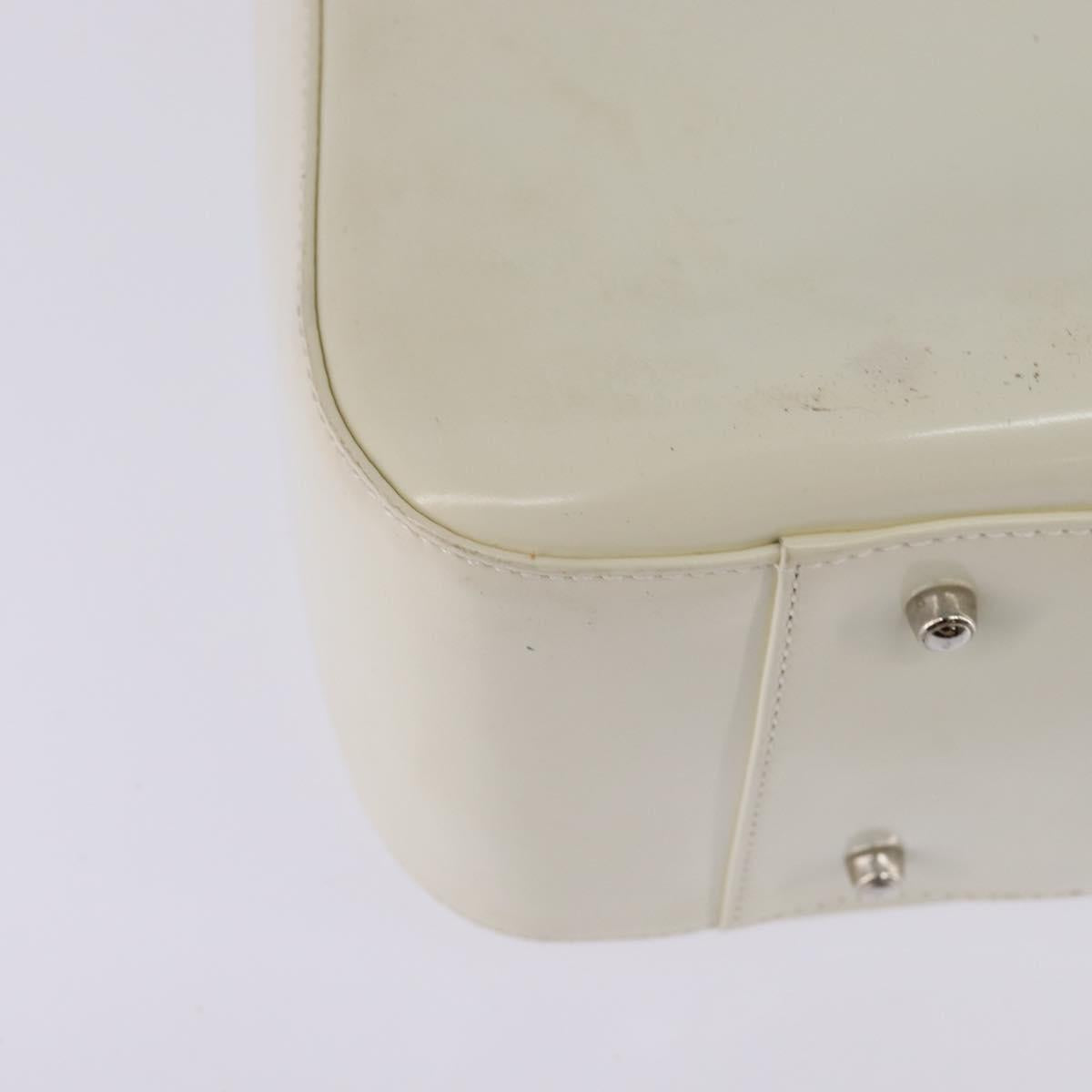 GUCCI Hand Bag Enamel 2way White Silver 001 1013 0504 Auth 143307