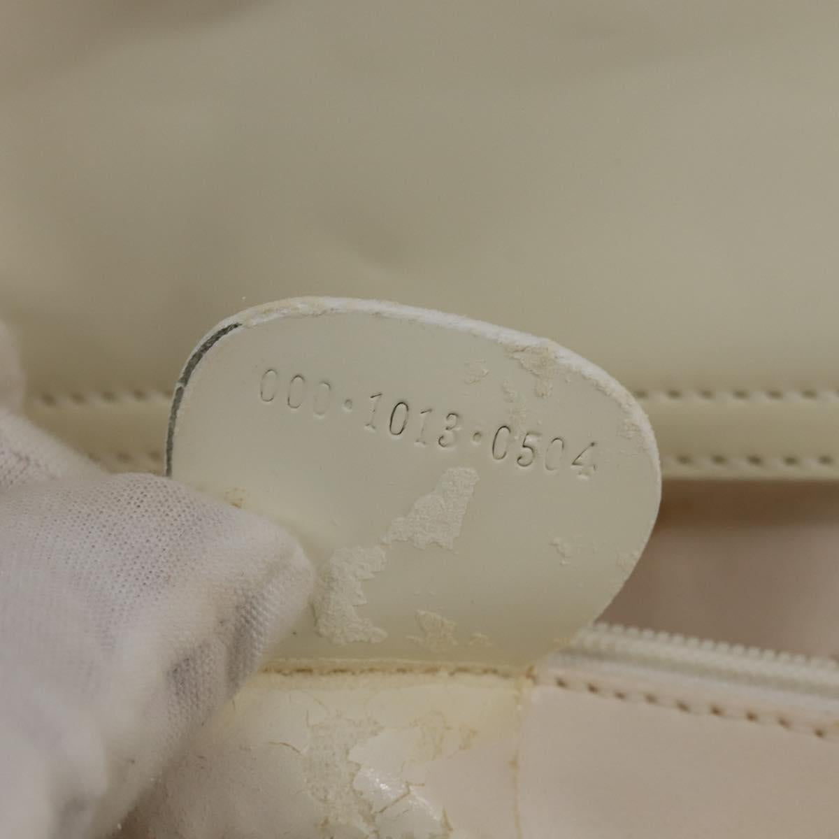 GUCCI Hand Bag Enamel 2way White Silver 001 1013 0504 Auth 143307