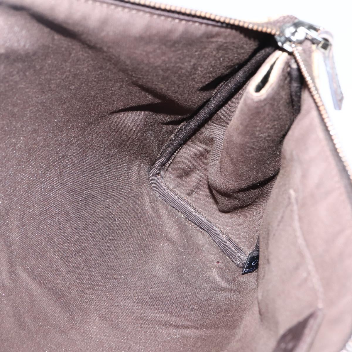 GUCCI GG Supreme Clutch Bag PVC Beige Silver 130653 Auth 143310