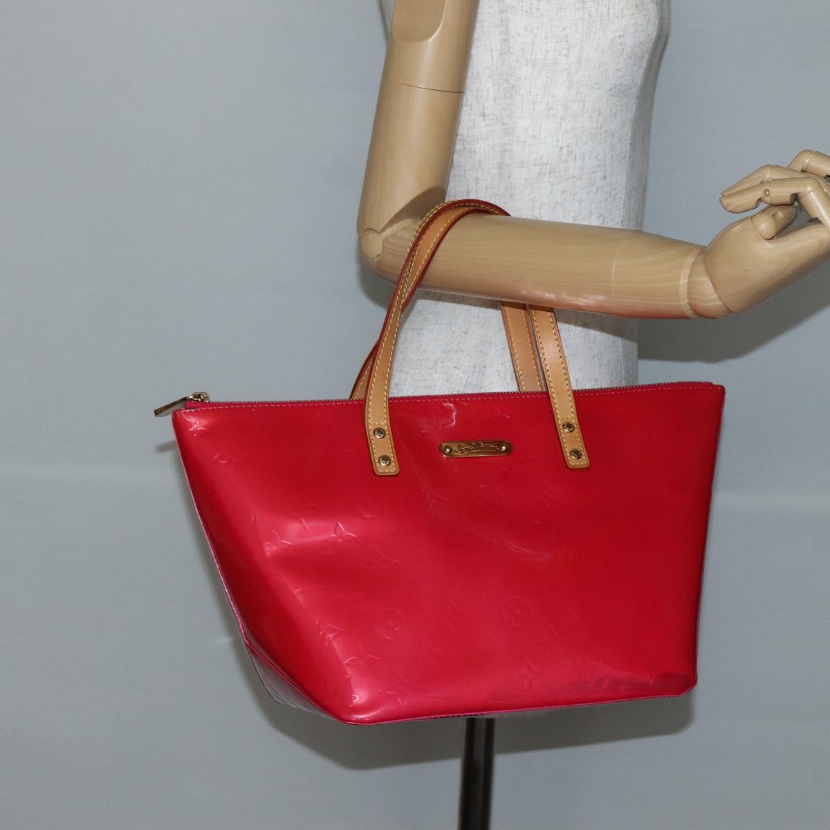 LOUIS VUITTON Monogram Vernis Bellevue PM Hand Bag Rose Pop M93669 Auth 143327