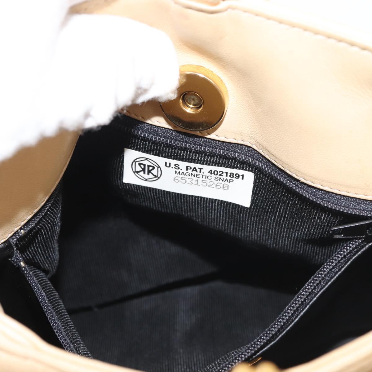 BALLY Shoulder Bag Leather Beige Gold Auth 143330