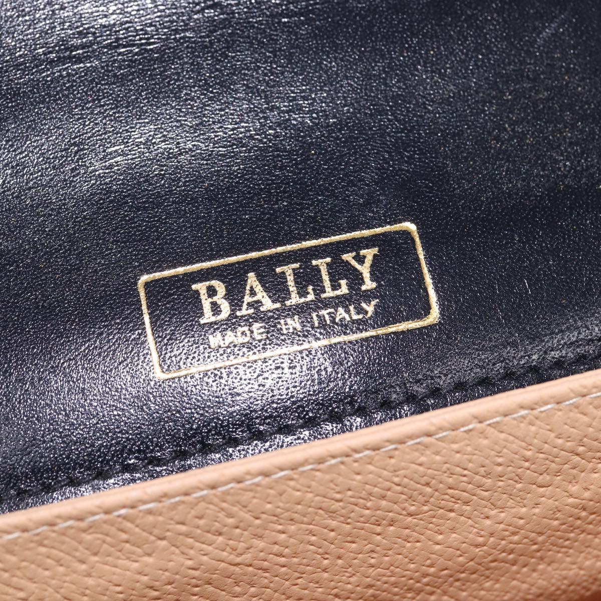 BALLY Shoulder Bag Leather Black Gold Auth 143332