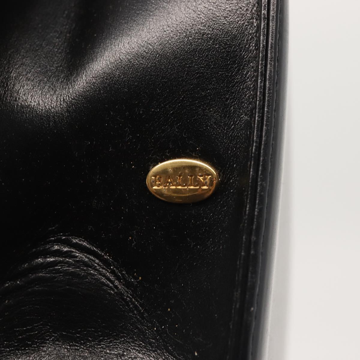BALLY Shoulder Bag Leather Black Gold Auth 143333