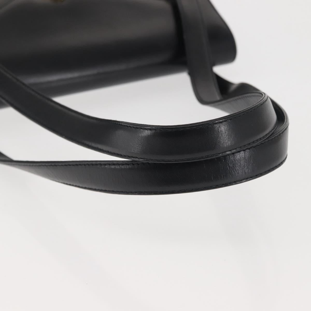 BALLY Shoulder Bag Leather Black Gold Auth 143333