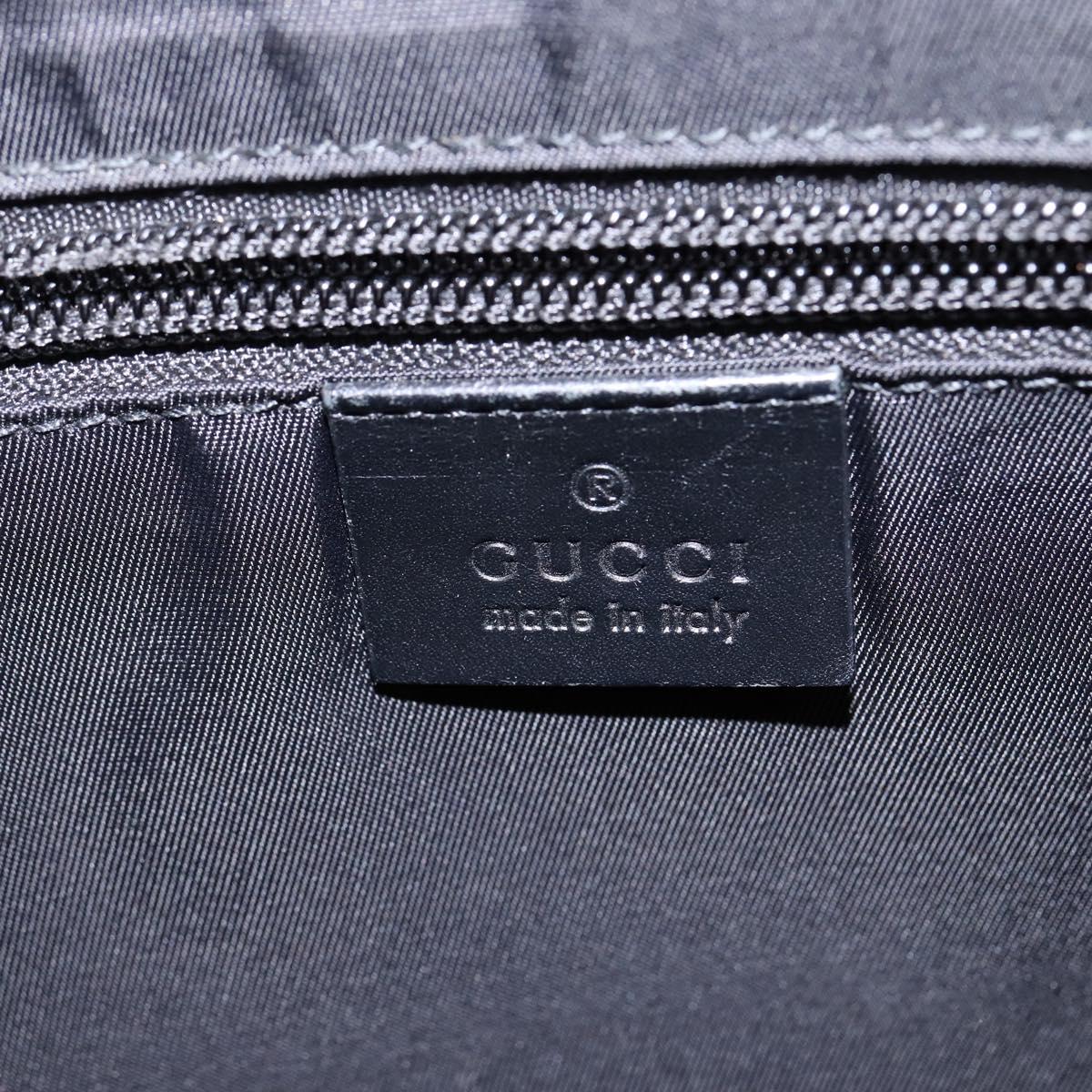 GUCCI GG Supreme Shoulder Bag PVC Leather Black Silver 322279 Auth 143336