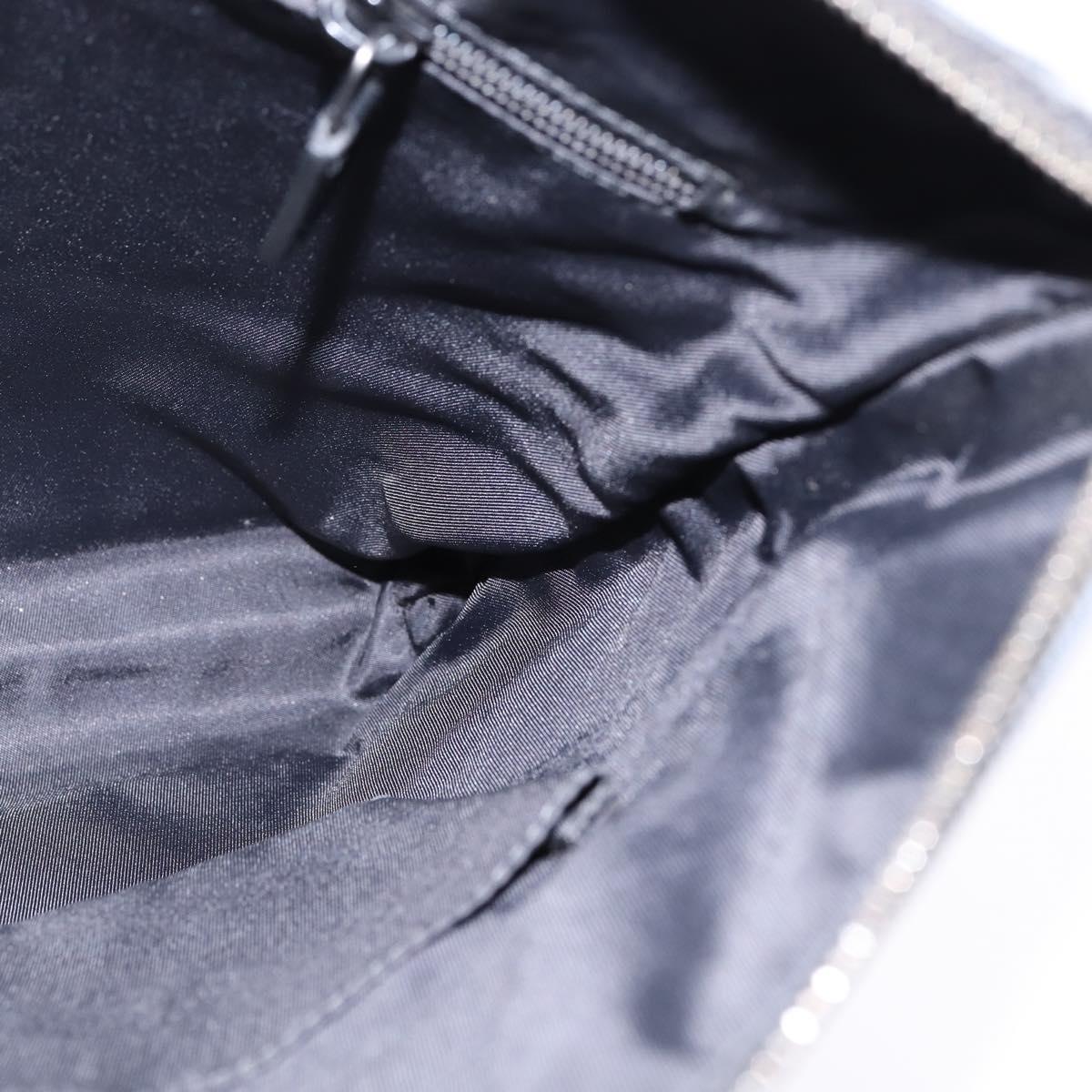 GUCCI GG Supreme Shoulder Bag PVC Leather Black Silver 322279 Auth 143336