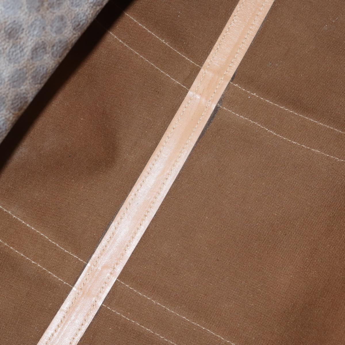 CELINE Macadam Canvas Boston Bag PVC Leather Brown Gold Auth 143338