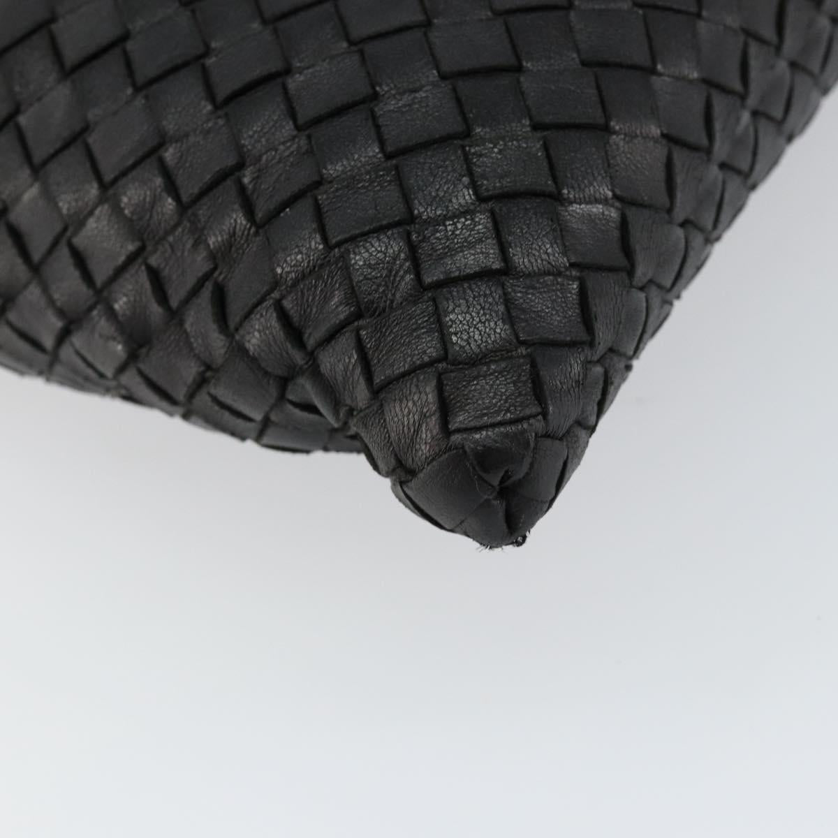 BOTTEGA VENETA INTRECCIATO Shoulder Bag Leather Black Auth 143339