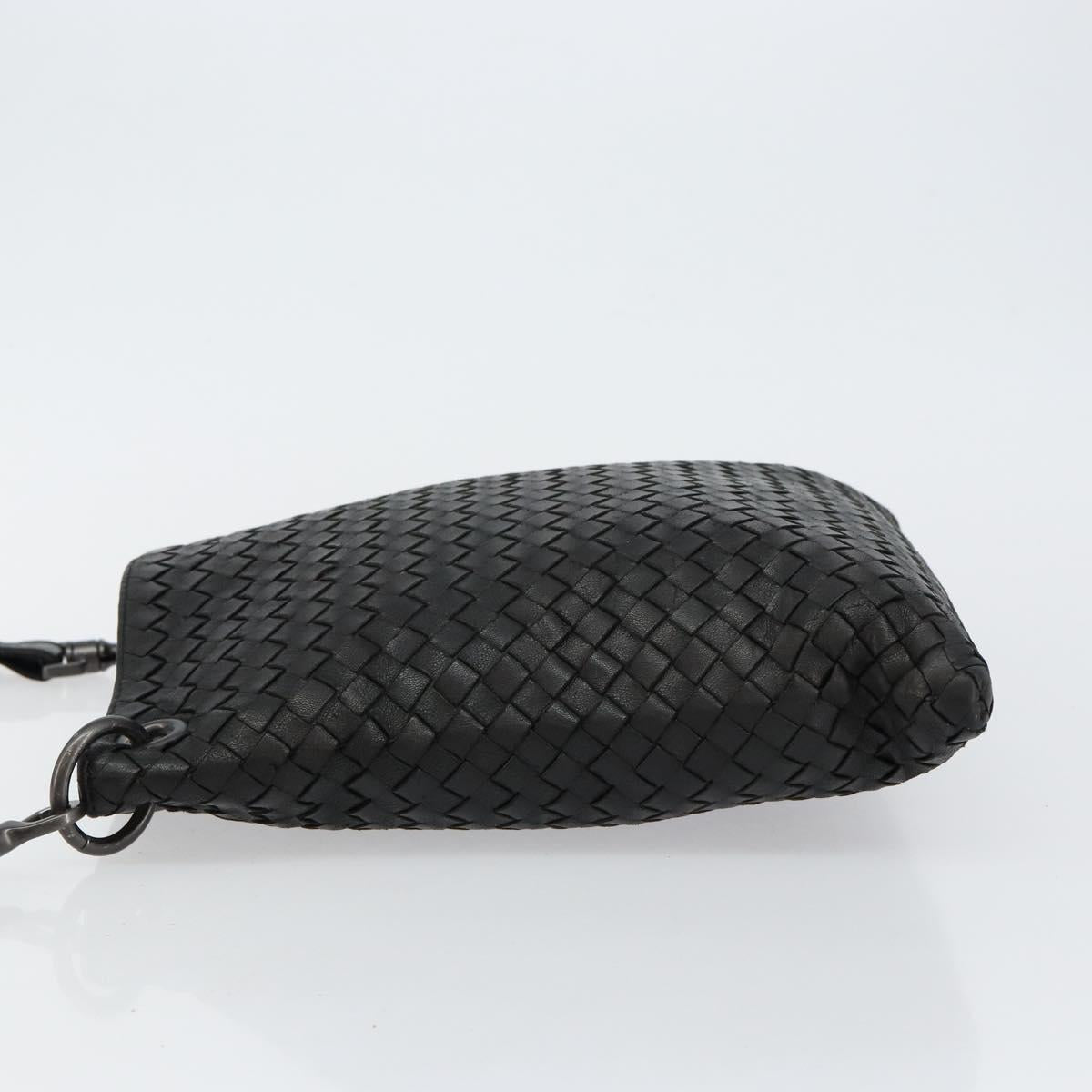 BOTTEGA VENETA INTRECCIATO Shoulder Bag Leather Black Auth 143339