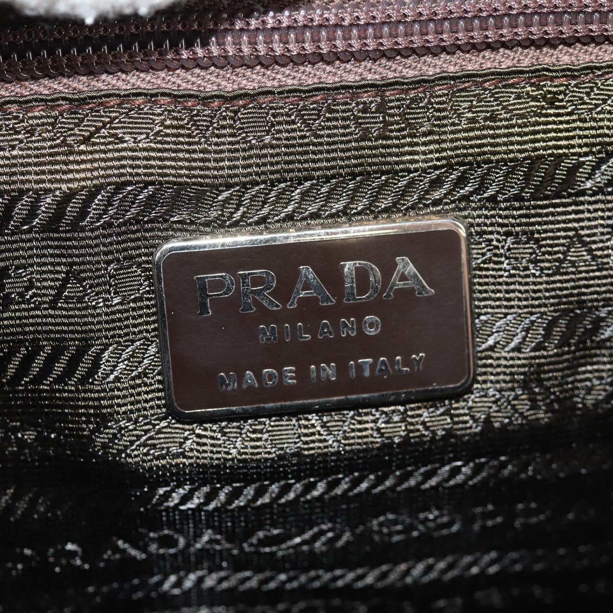 PRADA Backpack Nylon Khaki Silver Auth 143343