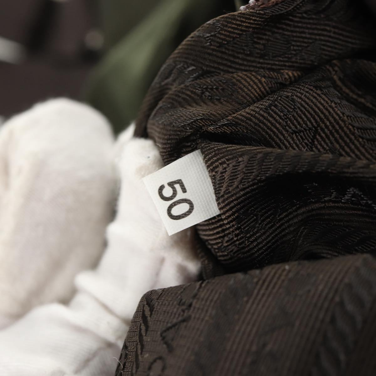 PRADA Backpack Nylon Khaki Silver Auth 143343