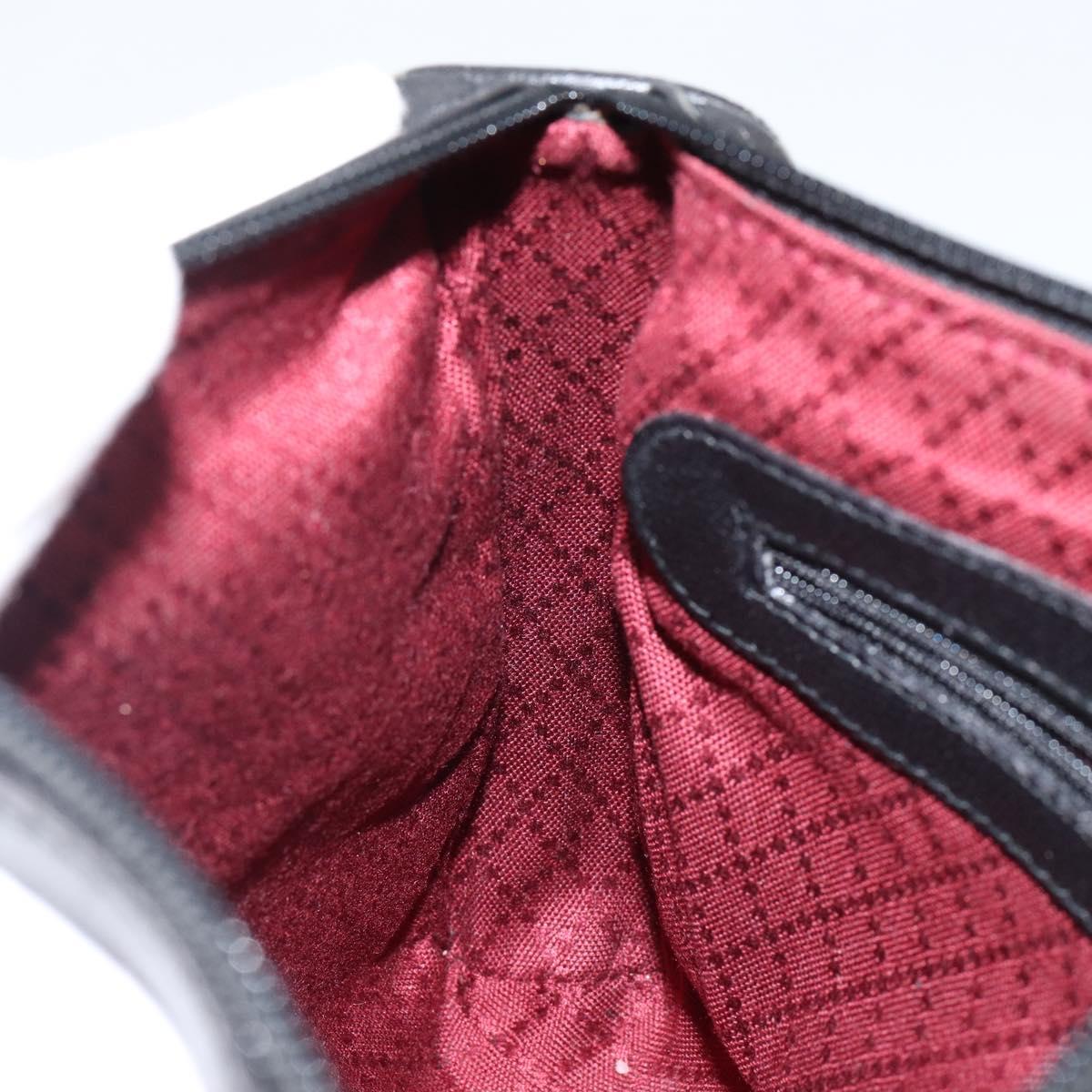 GUCCI Clutch Bag Leather Black Gold Auth 143350