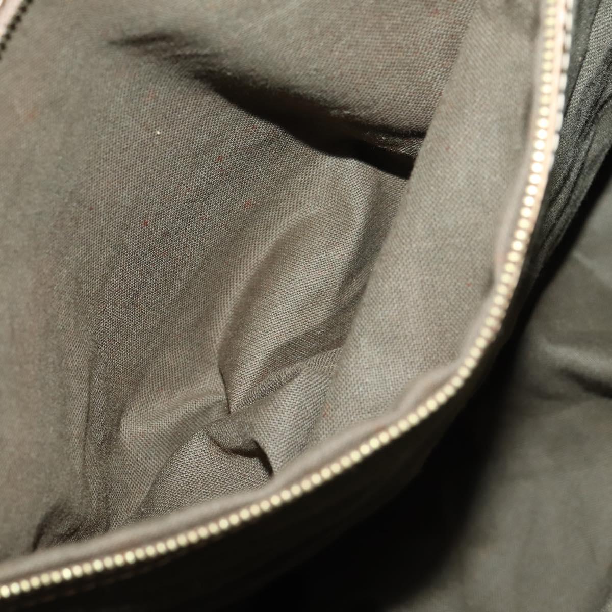 FENDI Zucchino Canvas Boston Bag Coated Canvas Brown Gold Auth 143353